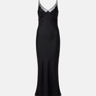 The Row Barina Lace-Trimmed Silk Slip Dress
