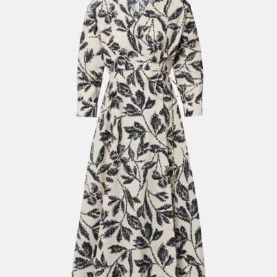 Max Mara Camino Printed Cotton Wrap Dress