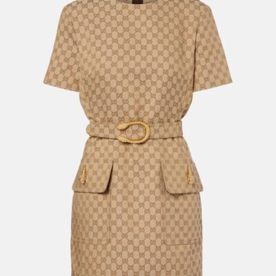 Gucci Gg Canvas Belted Minidress