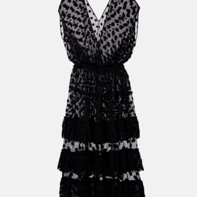 Dries Van Noten Polka-Dot Cotton-Blend Tiered Midi Dress