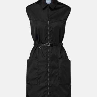 Prada Re-Nylon Belted Zip-Up Minidress