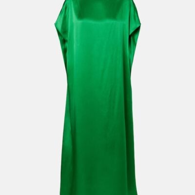 Dries Van Noten Silk Satin Midi Dress