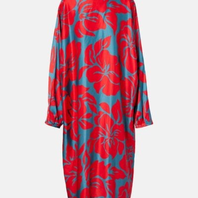 Dries Van Noten Floral Satin Midi Dress