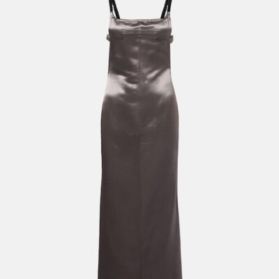 The Attico Open-Back Satin Midi Dress