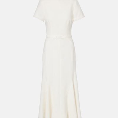 Safiyaa Luisa Belted Crêpe Midi Dress