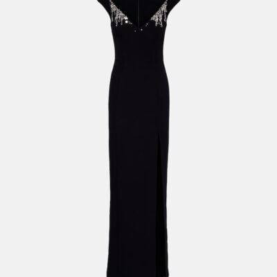 Safiyaa Lucrezia Embellished Crêpe Gown