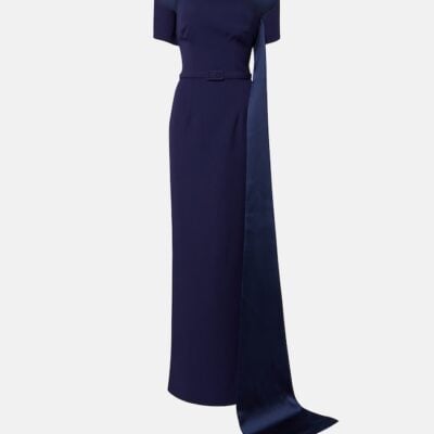 Safiyaa Giorgia Off-Shoulder Crêpe Gown