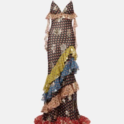 Etro Floral Tiered Silk-Blend Maxi Dress