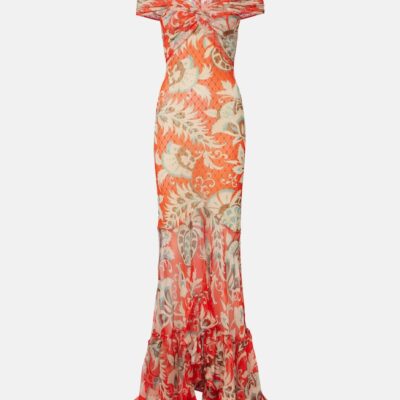 Etro Printed Off-Shoulder Gown