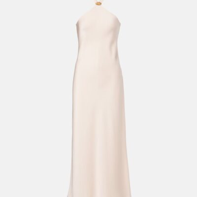 Max Mara Ghiotto Embellished Satin Slip Dress
