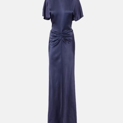 Victoria Beckham Isabella Gathered Satin Gown