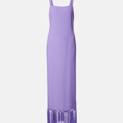 Taller Marmo Palermo Fringed Crêpe Cady Midi Dress