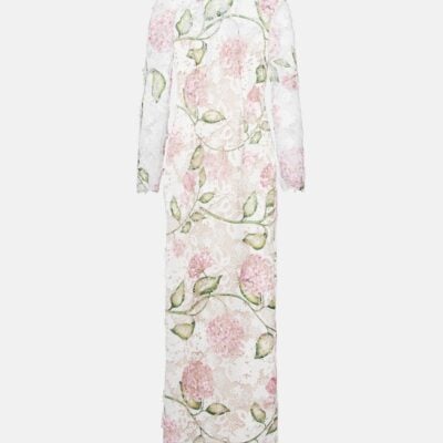 Oscar De La Renta Lace Midi Dress