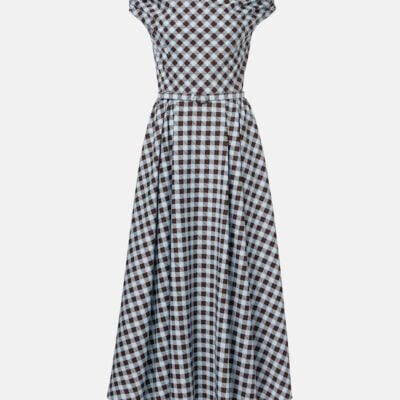 Oscar De La Renta Gingham Cotton-Blend Midi Dress