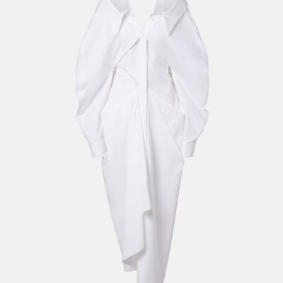 Givenchy Draped Cotton Poplin Shirt Dress
