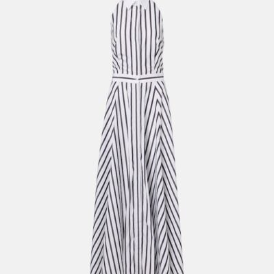 Ralph Lauren Collection Eldred Striped Cotton Shirt Dress
