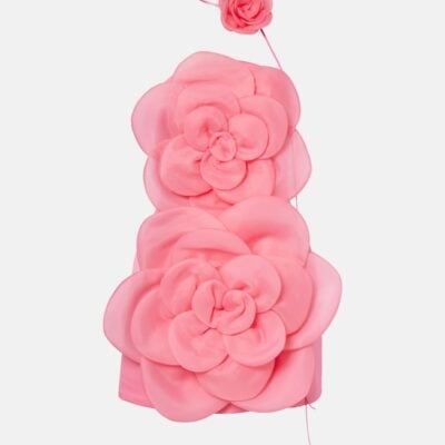 Leo Lin Floret Floral-Appliqué Bustier Dress