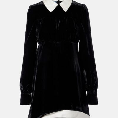 Prada Asymmetric Velvet Minidress