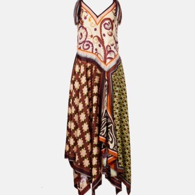 Alémais Wilson Asymmetric Silk Twill Midi Dress