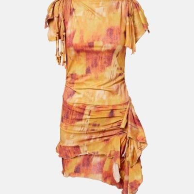 Isabel Marant Janick Printed Ruffled Cotton Minidress
