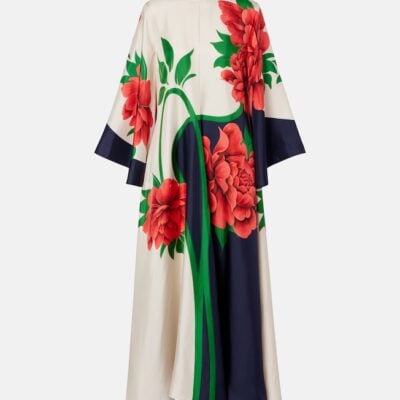 La Doublej Magnifico Floral Silk Twill Maxi Dress
