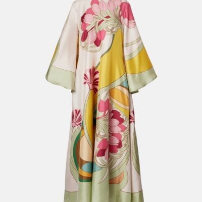 La Doublej Magnifico Floral Silk Twill Maxi Dres