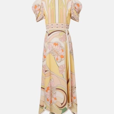 La Doublej Cherie Floral Silk Midi Dress