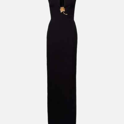 Roland Mouret Floral-Appliqué Strapless Gown