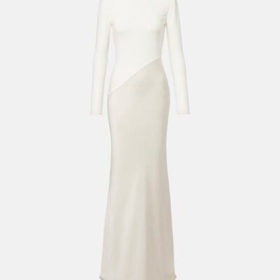 Roland Mouret Satin And Jersey Gown