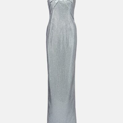 Roland Mouret Origami Diamanté Corset Gown