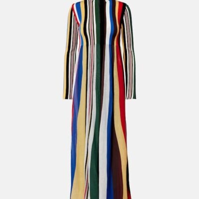 Loewe Ribbed-Knit Striped Maxi Dress