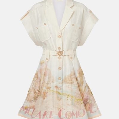 Zimmermann Como Printed Linen And Silk Shirt Dress