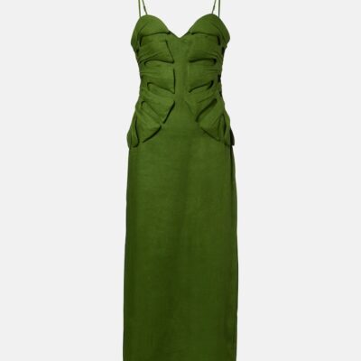 Farm Rio Monstera Linen Midi Dress