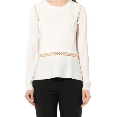 Chloe Pullover Sweater in Milk White / Xs