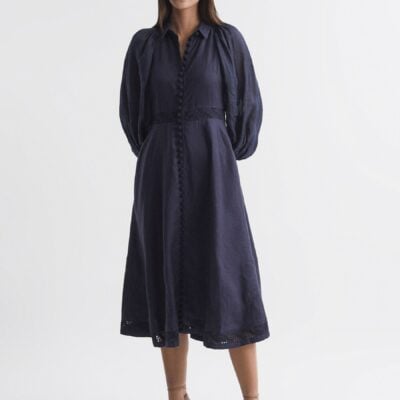 Joslin Linen Shirt Midi Dress