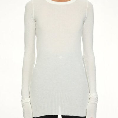 Rick Owens Rib Ls T in Milk White / 38