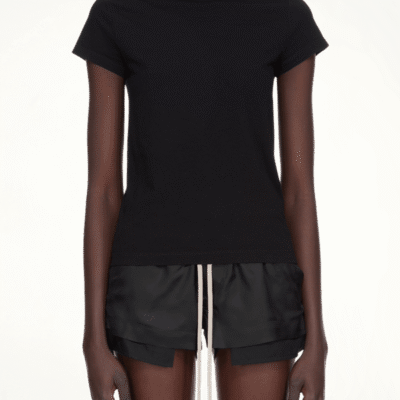 Rick Owens Cropped Level T-shirt in Black / 42