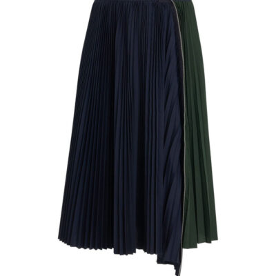 Sacai Cotton Zipper Skirt in Navy / 1