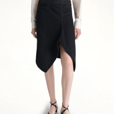 Lemaire Asymmetric Short Skirt in Black / 34