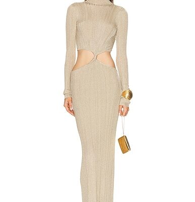 SAME Metallic Twist Maxi Dress