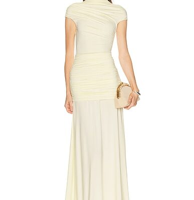 self-portrait Jersey Draped Maxi Dress