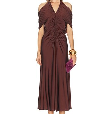self-portrait Jersey Drape Midi Dress