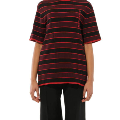 Givenchy Striped Sweater in Burgundy/black Burgundy / Xs