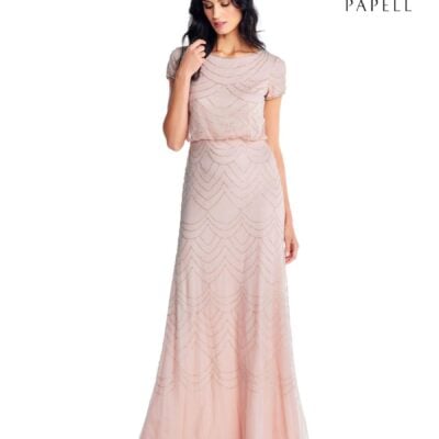 Adrianna Papell Pink Beaded Dress