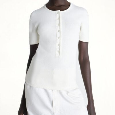 Lemaire Fitted Henley in Milk White / Xs