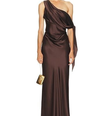 The Sei Asymmetrical Drape Gown With Tie