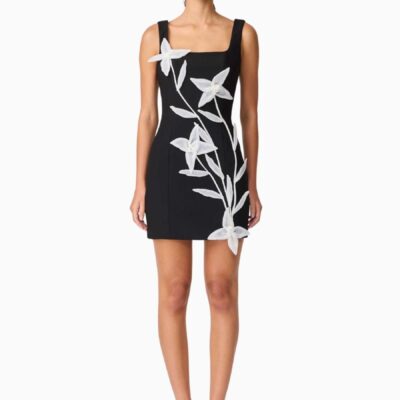 Elliatt Black Ilaria 3D Floral Mini Dress