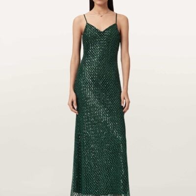 AllSaints Green Chantelle Dress