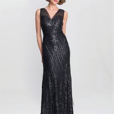 Gina Bacconi Black Tamsin Sleeveless Sequin Maxi Dress