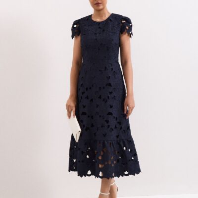 Phase Eight Blue Petite Leilani Lace Dress
